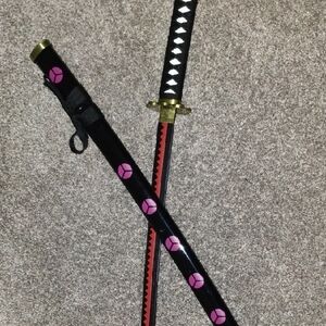 Black and Pink Katana with Sheath